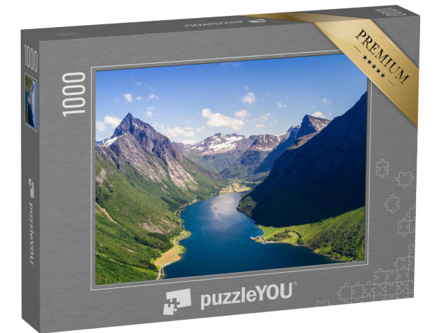 Puzzle 1000 Teile „Panoramablick auf den Geirangerfjord, Norwegen“