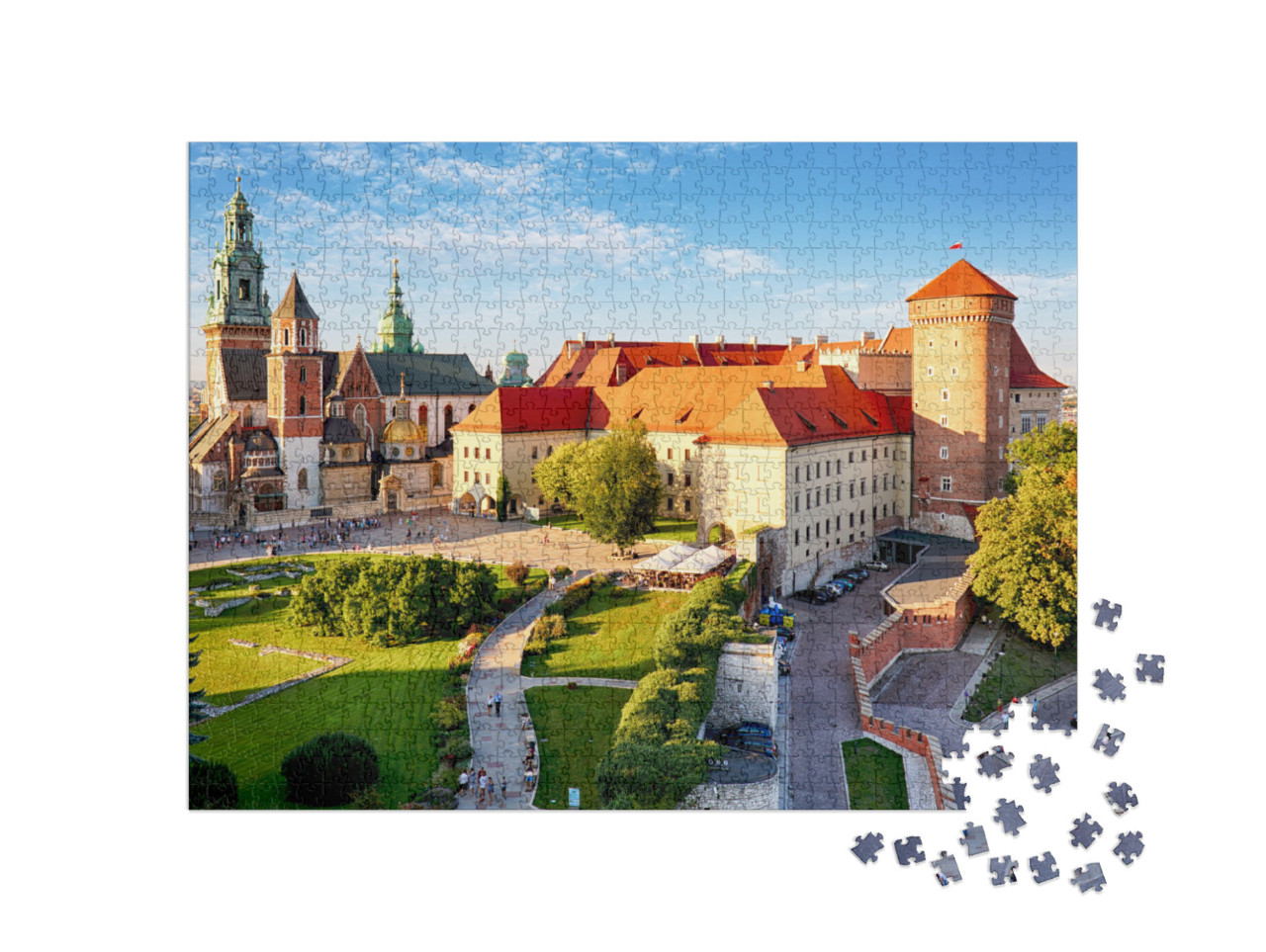 Puzzle 1000 Teile „Schloss Wawel bei Tag, Krakau“