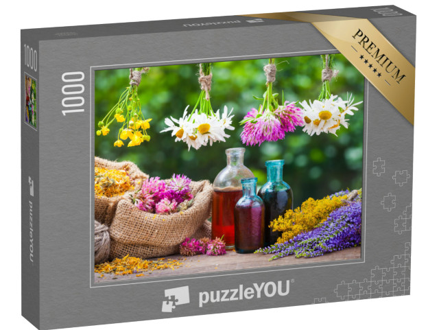 Puzzle 1000 Teile „Heilkräutersträuße und Tinkturen der Kräutermedizin“