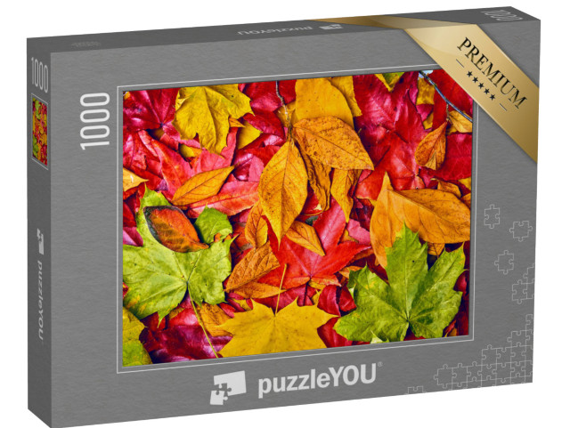Puzzle 1000 Teile „Hintergrund von Herbstblättern“