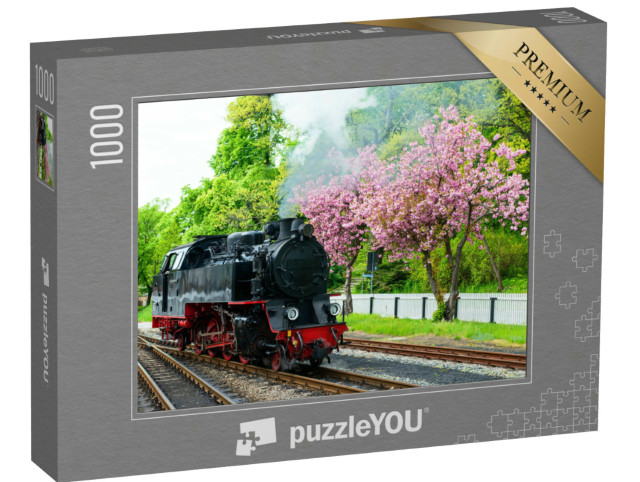 Puzzle 1000 Teile „Mollie-Dampfzug in Warnemünde, Deutschland“