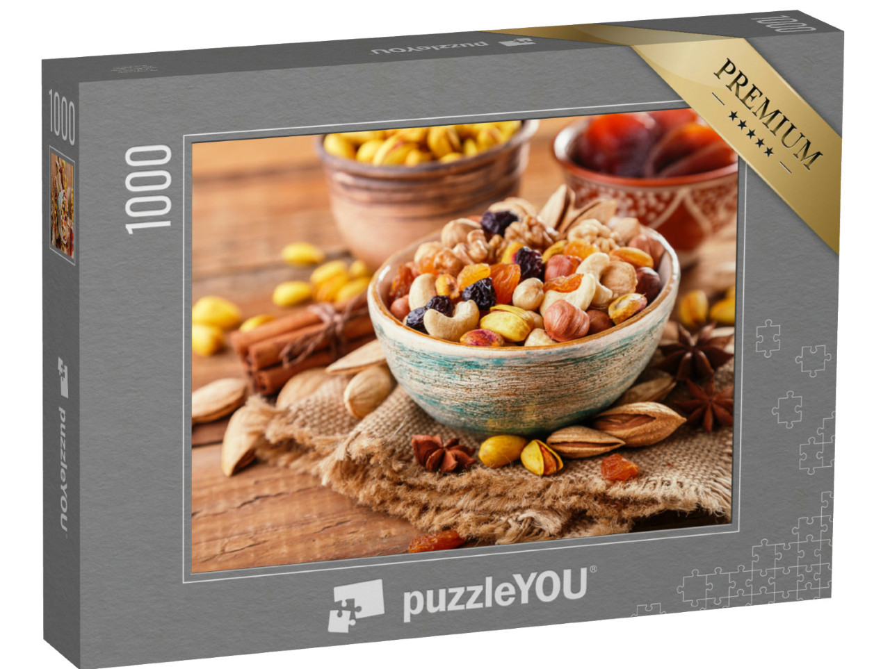 Puzzle 1000 Teile „Mischung aus knackigen Nüssen und köstlichen Trockenfrüchten“
