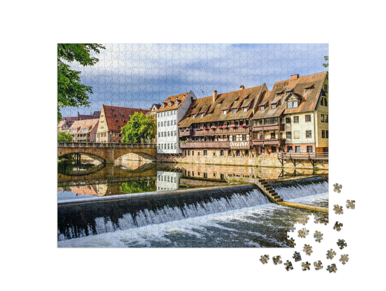 Puzzle 1000 Teile „Die Altstadt von Nürnberg, Deutschland“