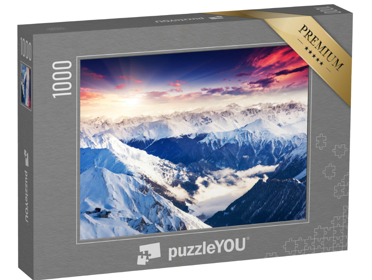 Puzzle 1000 Teile „Fantastisches abendliches Alpenpanorama“