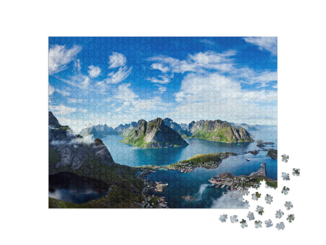 Puzzle 1000 Teile „Die Lofoten, Inselgruppe in der Region Nordland, Norwegen“