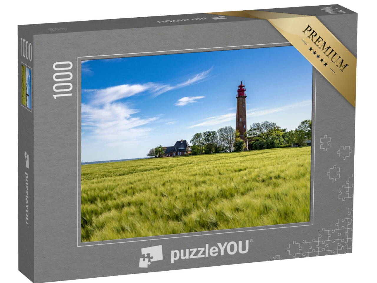 Puzzle 1000 Teile „Der schöne Leuchtturm von Flügge, Insel Fehmarn, Deutschland“