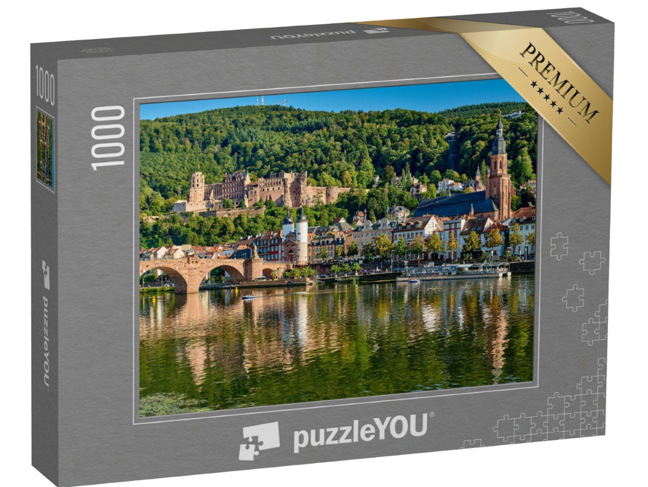 Puzzle 1000 Teile „Heidelberger Altstadt am Neckar, Deutschland“