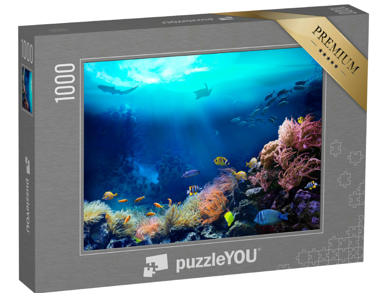 Puzzle 1000 Teile „Unterwasseransicht eines tropischen Korallenriffs“