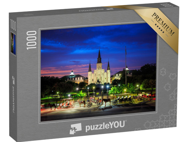 Puzzle 1000 Teile „Saint Louis Cathedral und Jackson Square in New Orleans, Louisiana“