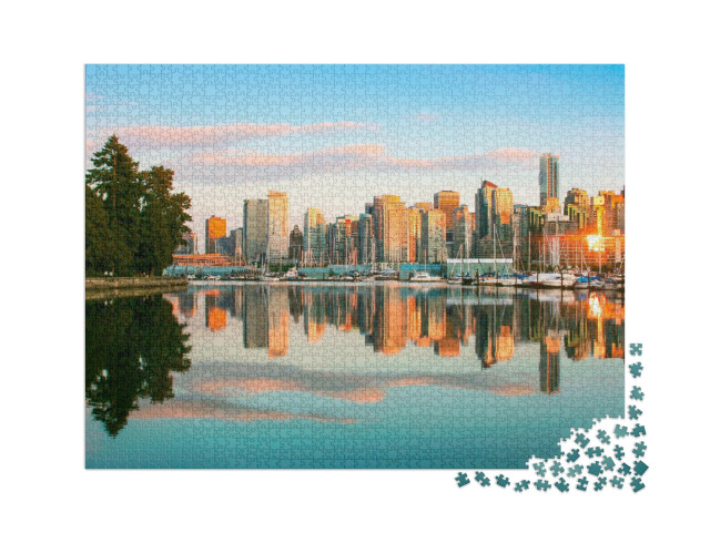 Puzzle 2000 Teile „Vancouver im Sonnenuntergang, British Columbia, Kanada“