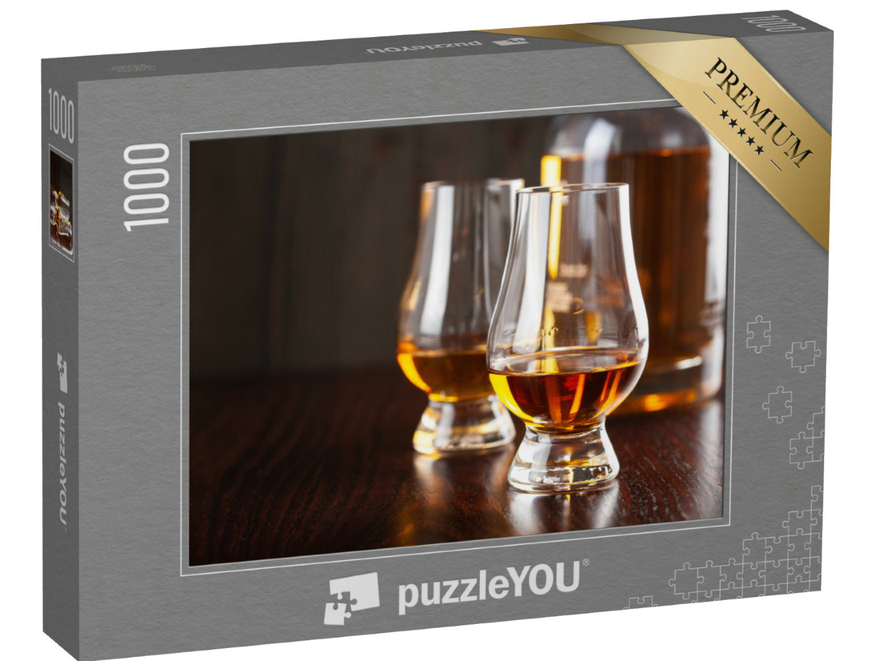 Puzzle 1000 Teile „Flasche und Gläser mit Whisky  “