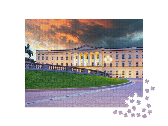 Puzzle 1000 Teile „Königlicher Palast, Oslo, Norwegen“