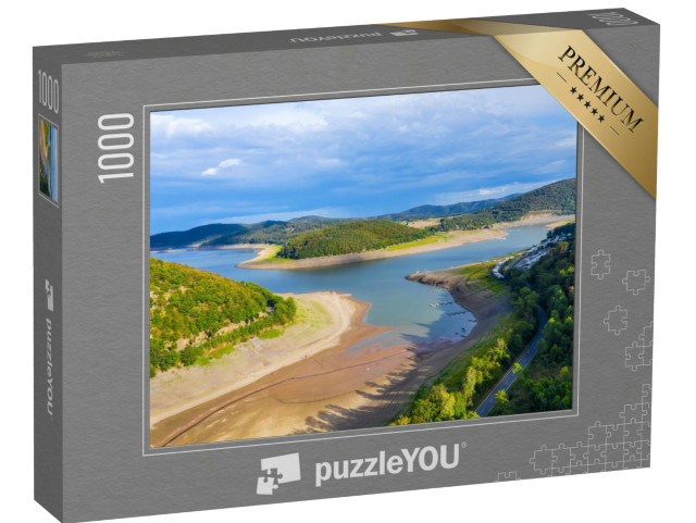 Puzzle 1000 Teile „Ein Teil des Edersees bei heißem Wetter ohne Wasser“