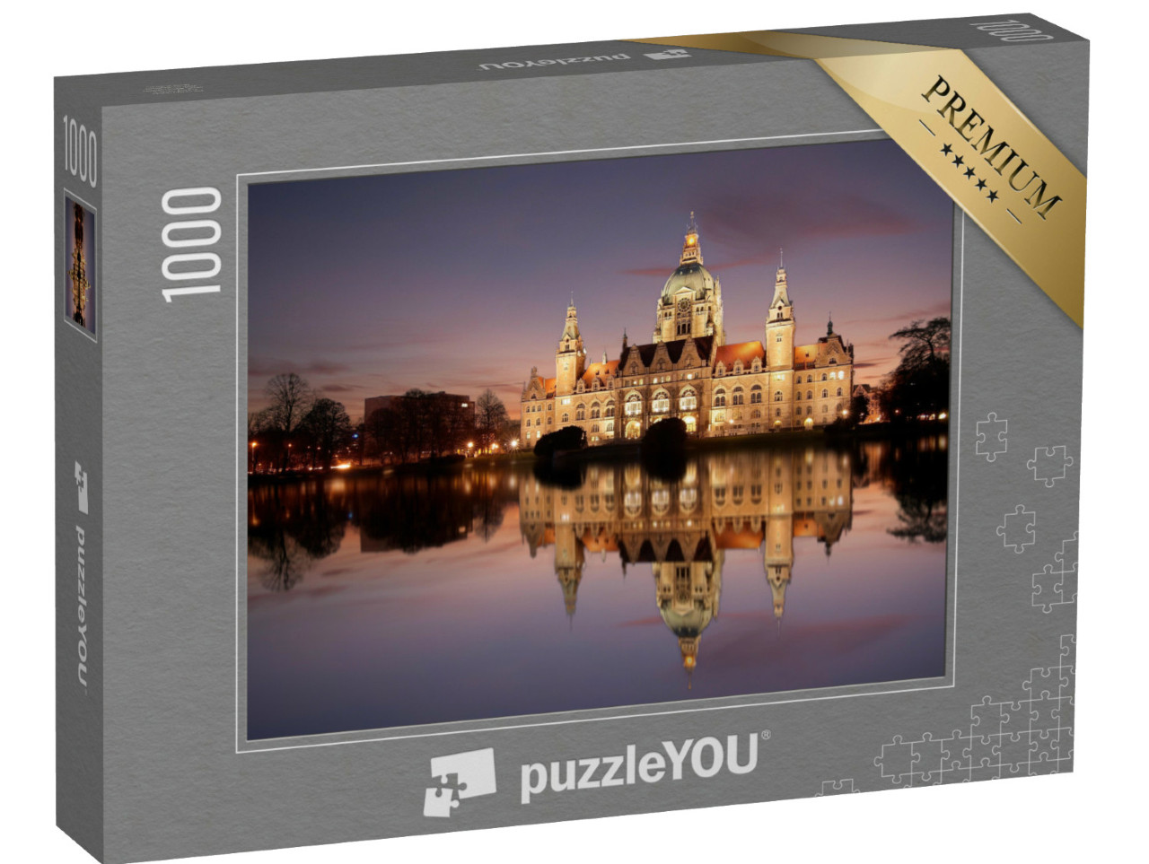 Puzzle 1000 Teile „Rathaus Hannover bei Nacht“