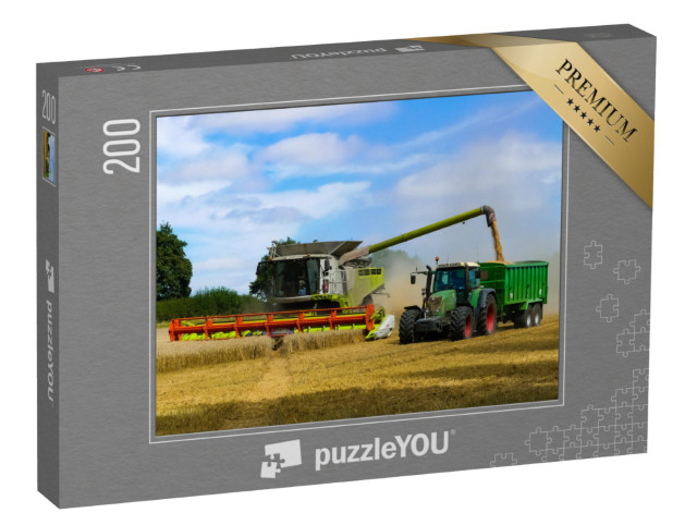 Puzzle 200 Teile „Traktor mit Anhänger, Oxfordshire“