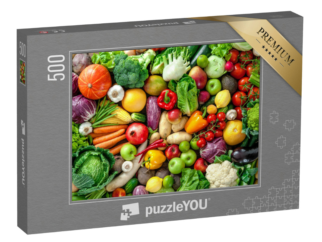 Puzzle 500 Teile „Sortiment von frischem Obst und Gemüse“