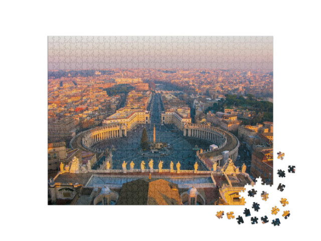 Puzzle 1000 Teile „Blick von der Spitze des Petersdoms, Vatikanstadt, Rom, Italien“