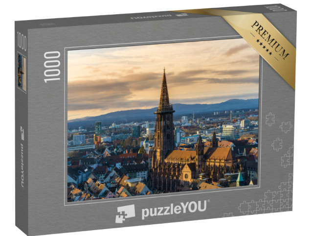 Puzzle 1000 Teile „Sonnenuntergang über Freiburg im Breisgau“