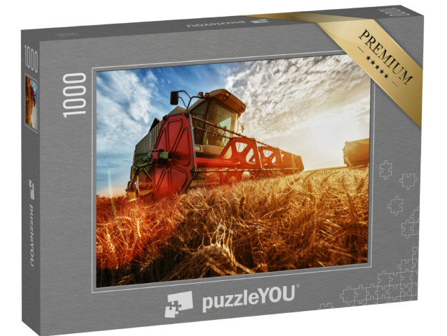 Puzzle 1000 Teile „Mähdrescher-Ernte im Weizenfeld“