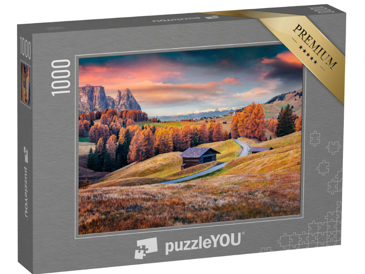 Puzzle 1000 Teile „Bergplateau Seiser Alm, Italien“
