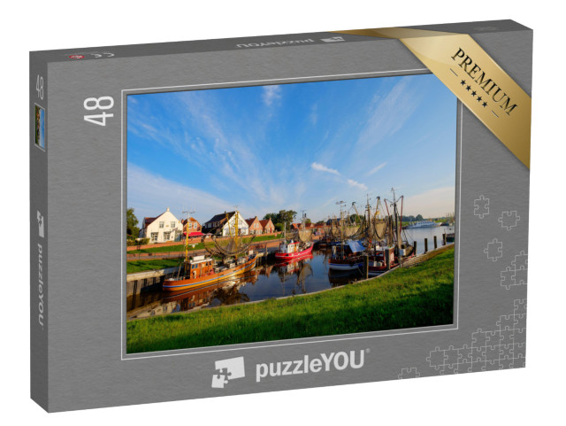 Puzzle 48 Teile „Der Fischereihafen von Greetsiel, Deutschland“