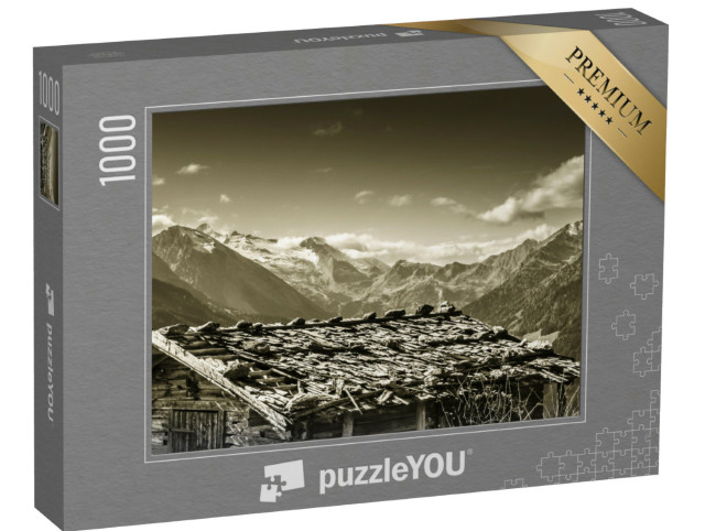 Puzzle 1000 Teile „Almhütte auf einem Gletscher im Zillertal“