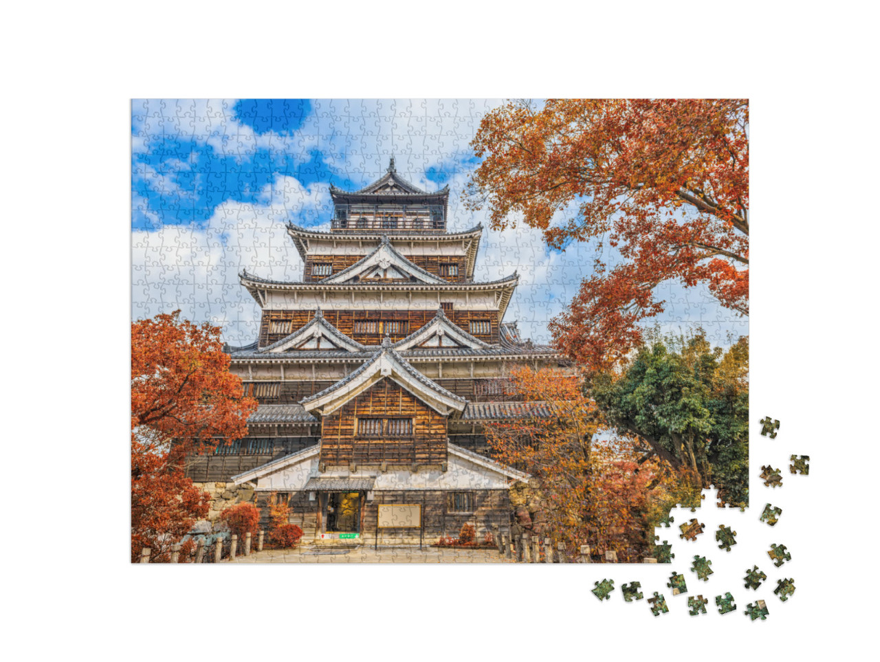 Puzzle 1000 Teile „Schloss Hiroshima in Hiroshima, Japan“