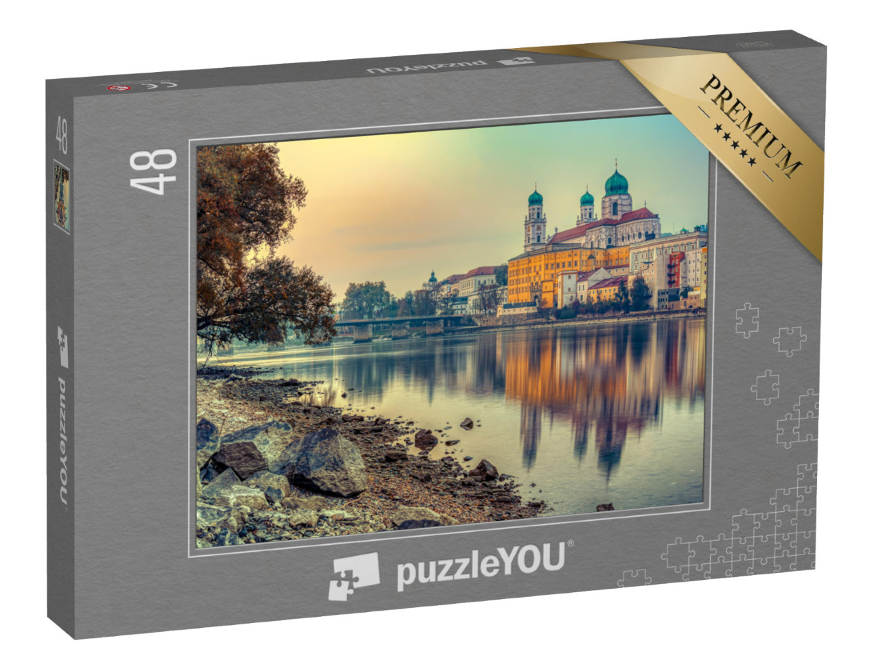 Puzzle 48 Teile „Passau an einem Herbstabend, Bayern, Deutschland“