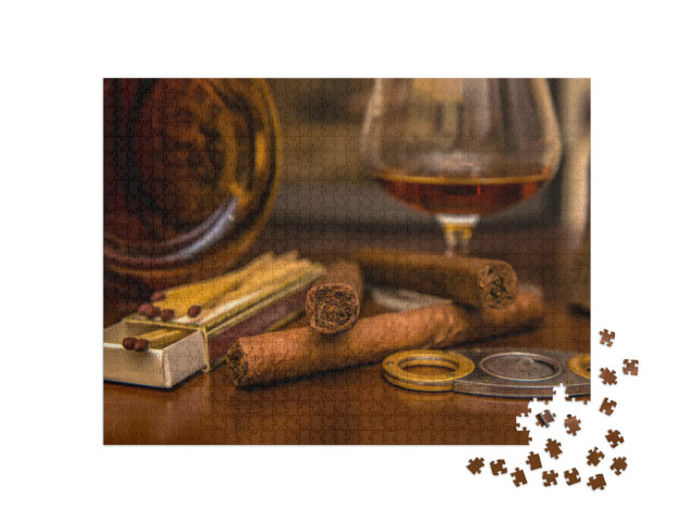 Puzzle 1000 Teile „Kubanisches Lebensgefühl - Zigarren und Rum“