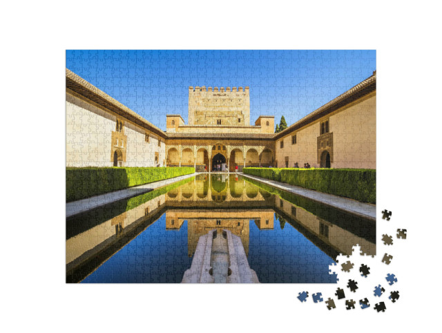 Puzzle 1000 Teile „Innenhof der Myrten in der Alhambra, Granada, Spanien“