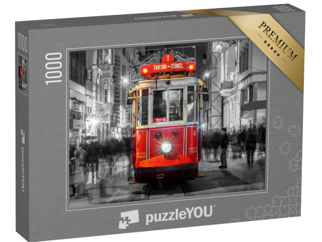 Puzzle 1000 Teile „Belebte Taksim-Straße mit Straßenbahn in Instanbul“