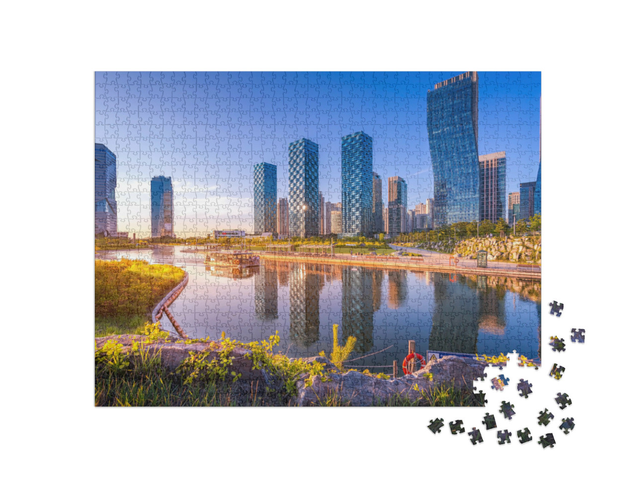 Puzzle 1000 Teile „Central Park in Songdo City, Seoul“