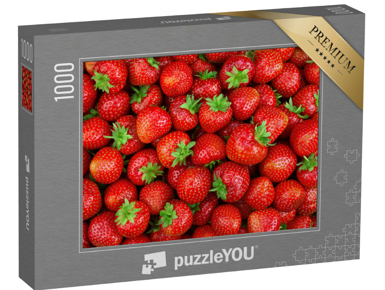 Puzzle 1000 Teile „Erdbeeren, Hintergrund“