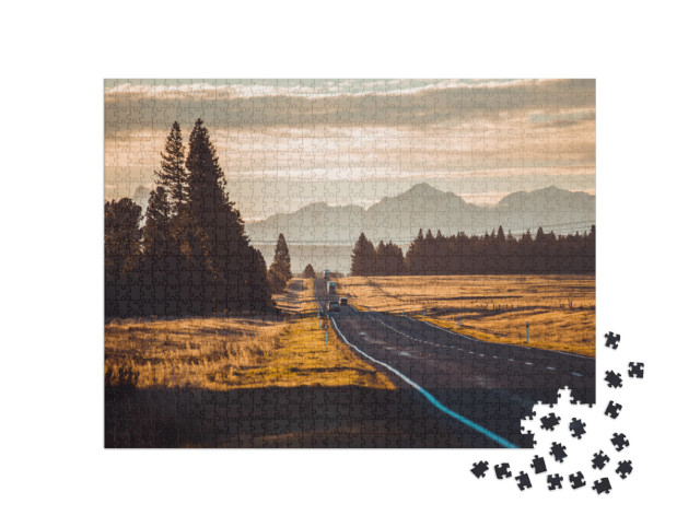 Puzzle 1000 Teile „Roadtrip in den Bergen von Neuseeland“