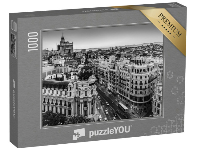 Puzzle 1000 Teile „Gran Via, Haupteinkaufsstraße von Madrid, Spanien“