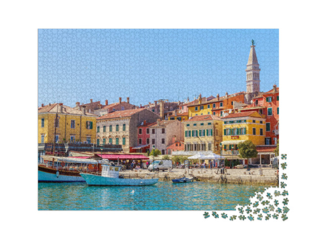 Puzzle 2000 Teile „Buntes Rovinj mit Hafen, Istrien, Kroatien“