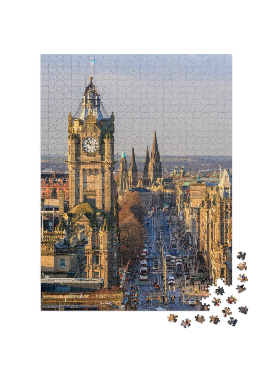 Puzzle 1000 Teile „Altstadt Edinburgh und Edinburgh Castle in Schottland“