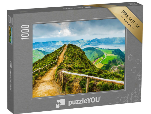 Puzzle 1000 Teile „Spektakulärer Wanderweg zu den Seen von Sete Cidades, Azoren, Portugal “