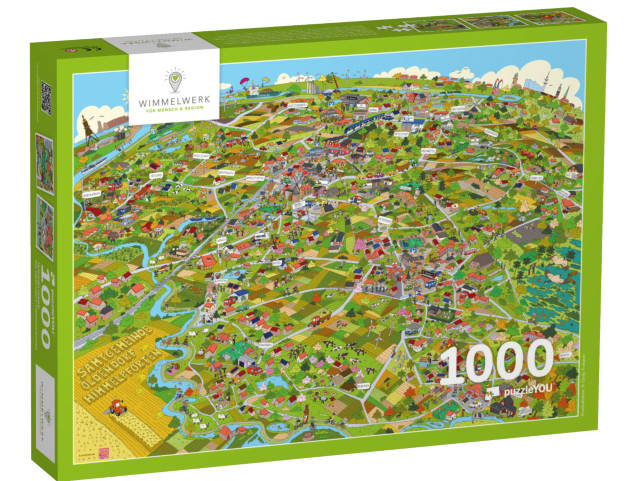 Puzzle 1000 Teile „Wimmelbild Oldendorf-Himmelpforten“