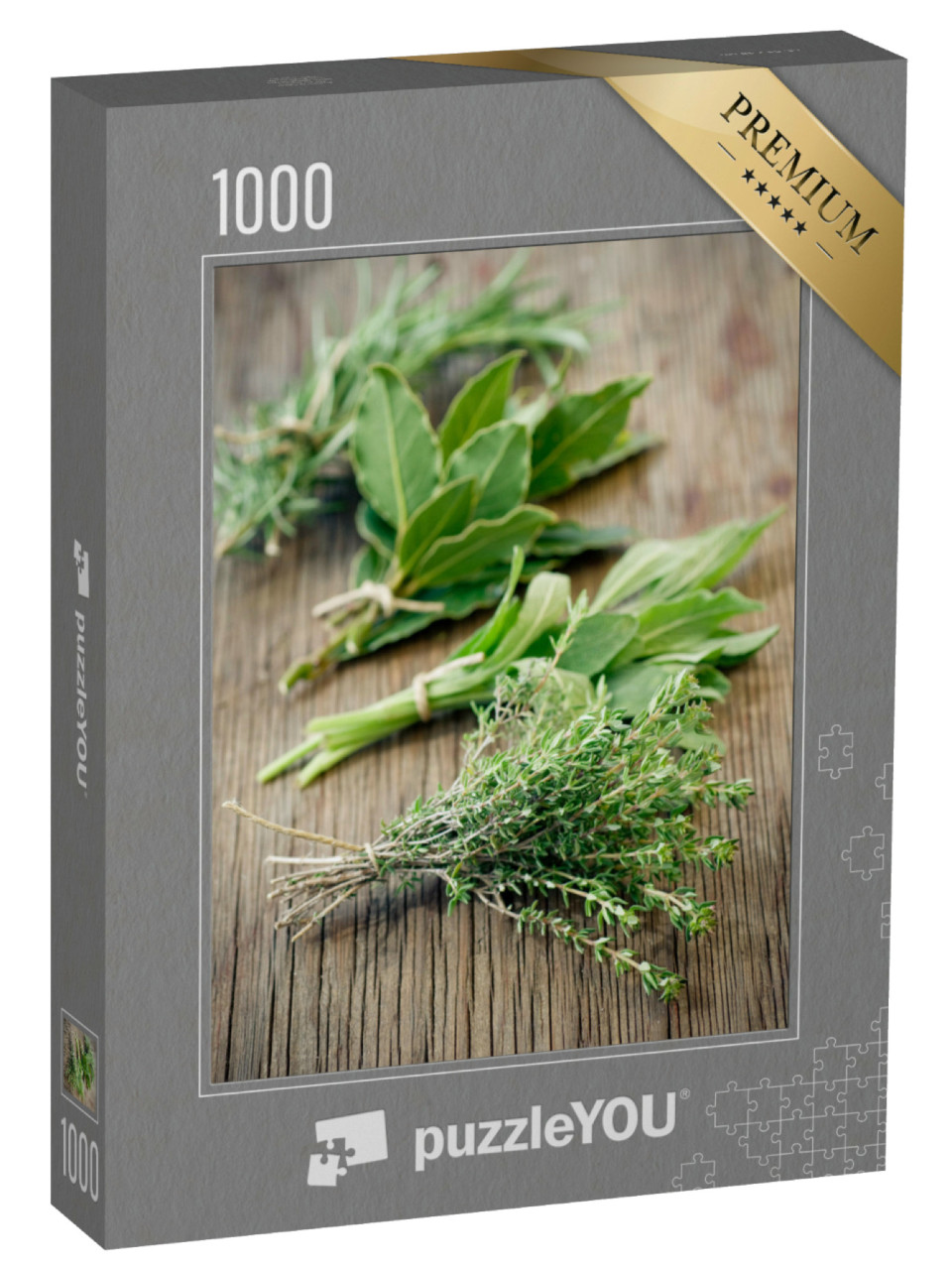 Puzzle 1000 Teile „Duftende frische Kräuter, zu Sträußen gebunden“