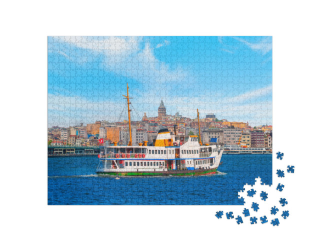 Puzzle 1000 Teile „Alte Fähre im Bosporus, Istanbul, Türkei“