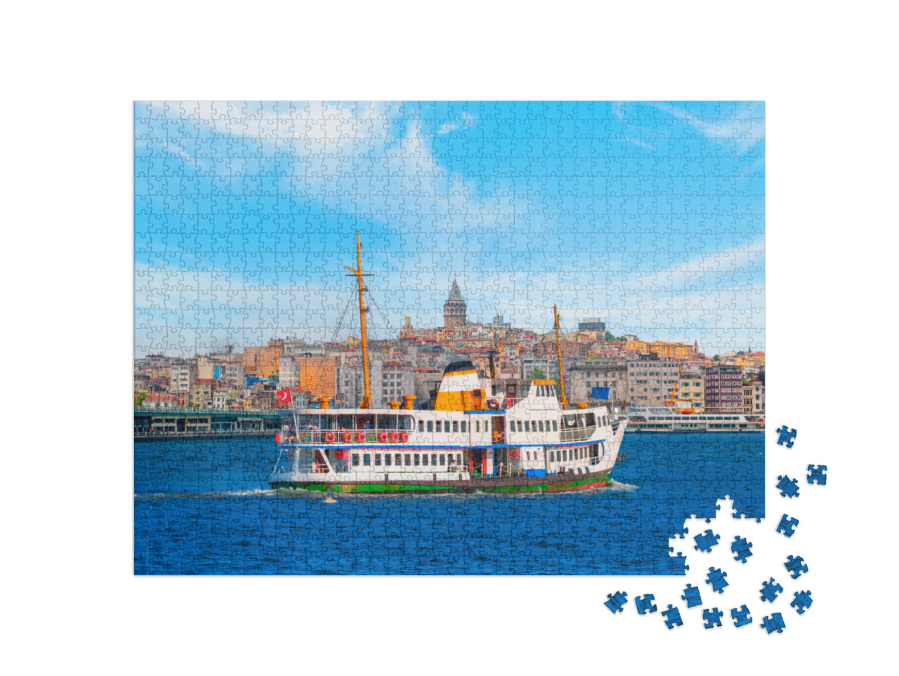 Puzzle 1000 Teile „Alte Fähre im Bosporus, Istanbul, Türkei“