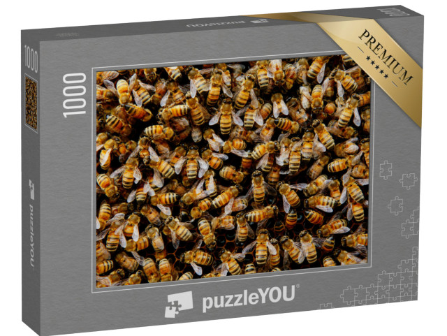 Puzzle 1000 Teile „Ein Bienenvolk versammelt sich um seine Königin“