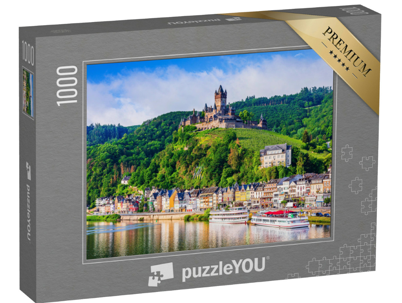 Puzzle 1000 Teile „Altstadt und Reichsburg von Cochem an der Mosel“