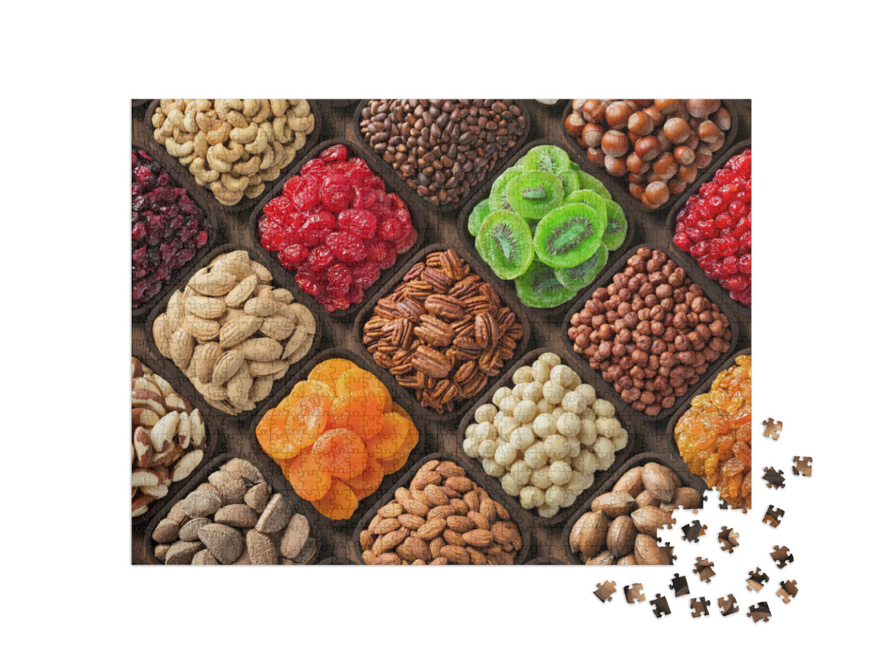 Puzzle 1000 Teile „Auswahl an gesunden und leckeren Snacks“