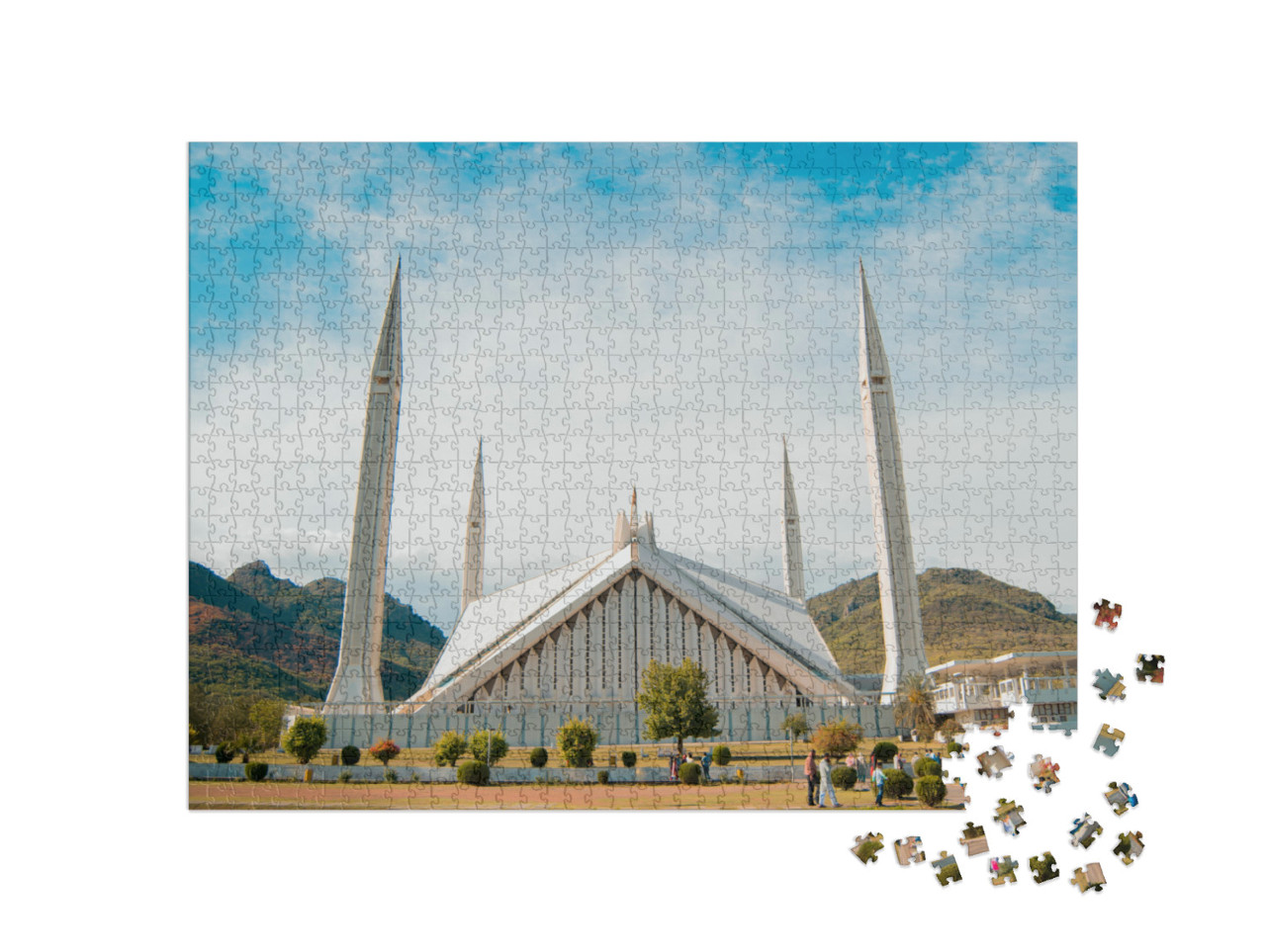 Puzzle 1000 Teile „Faisal-Moschee: ein Gebäude in Islamabad“