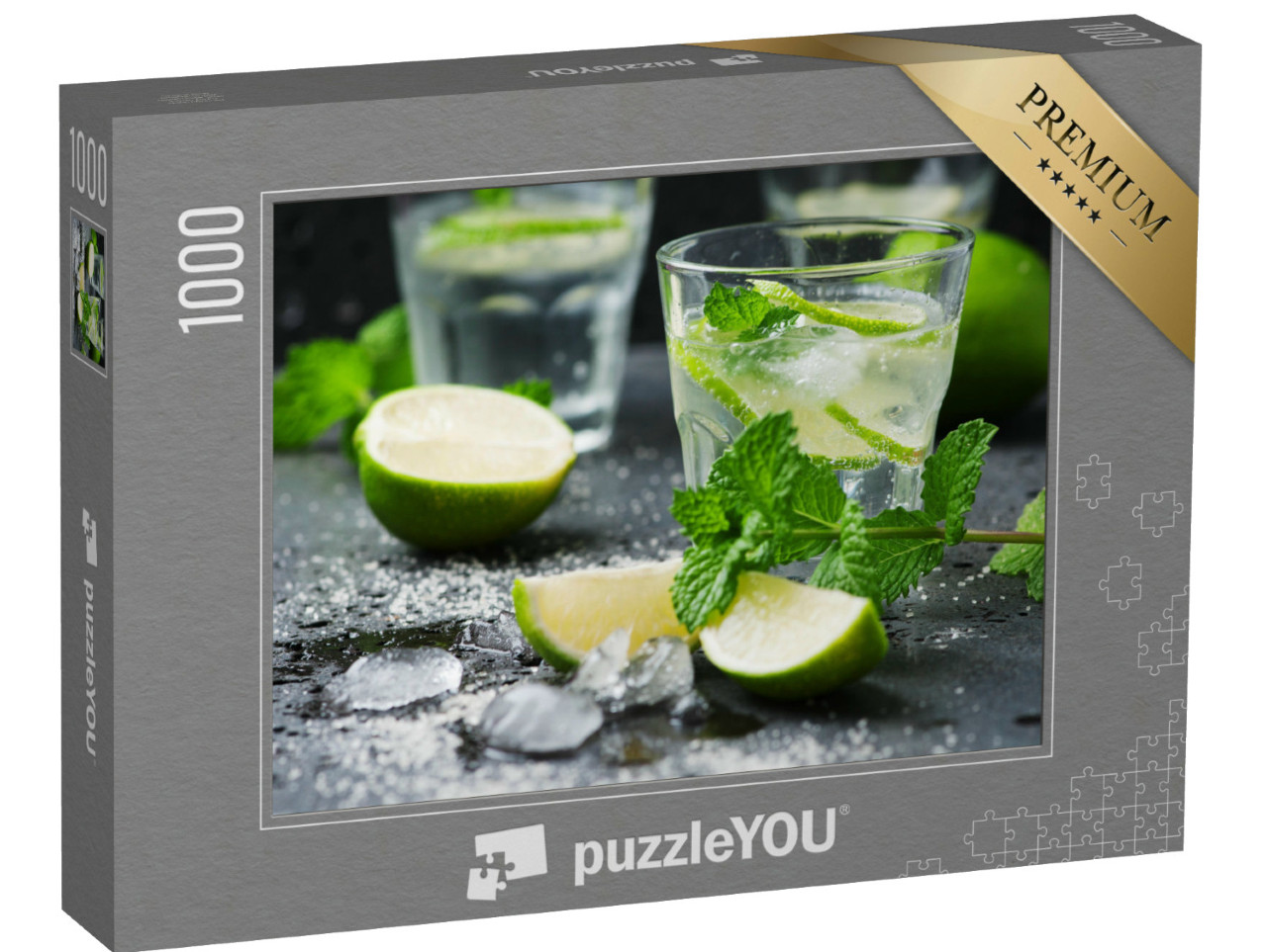 Puzzle 1000 Teile „Mojito-Cocktail: traditionell serviert“