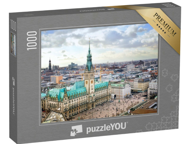 Puzzle 1000 Teile „Beeindruckendes Rathaus von Hamburg, Deutschland“