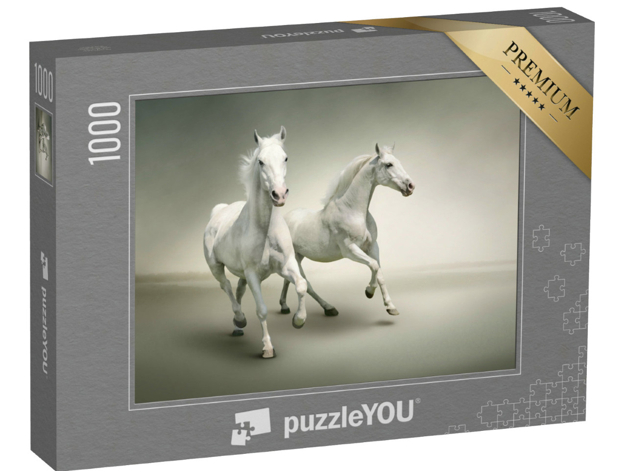 Puzzle 1000 Teile „Weiße Pferde“