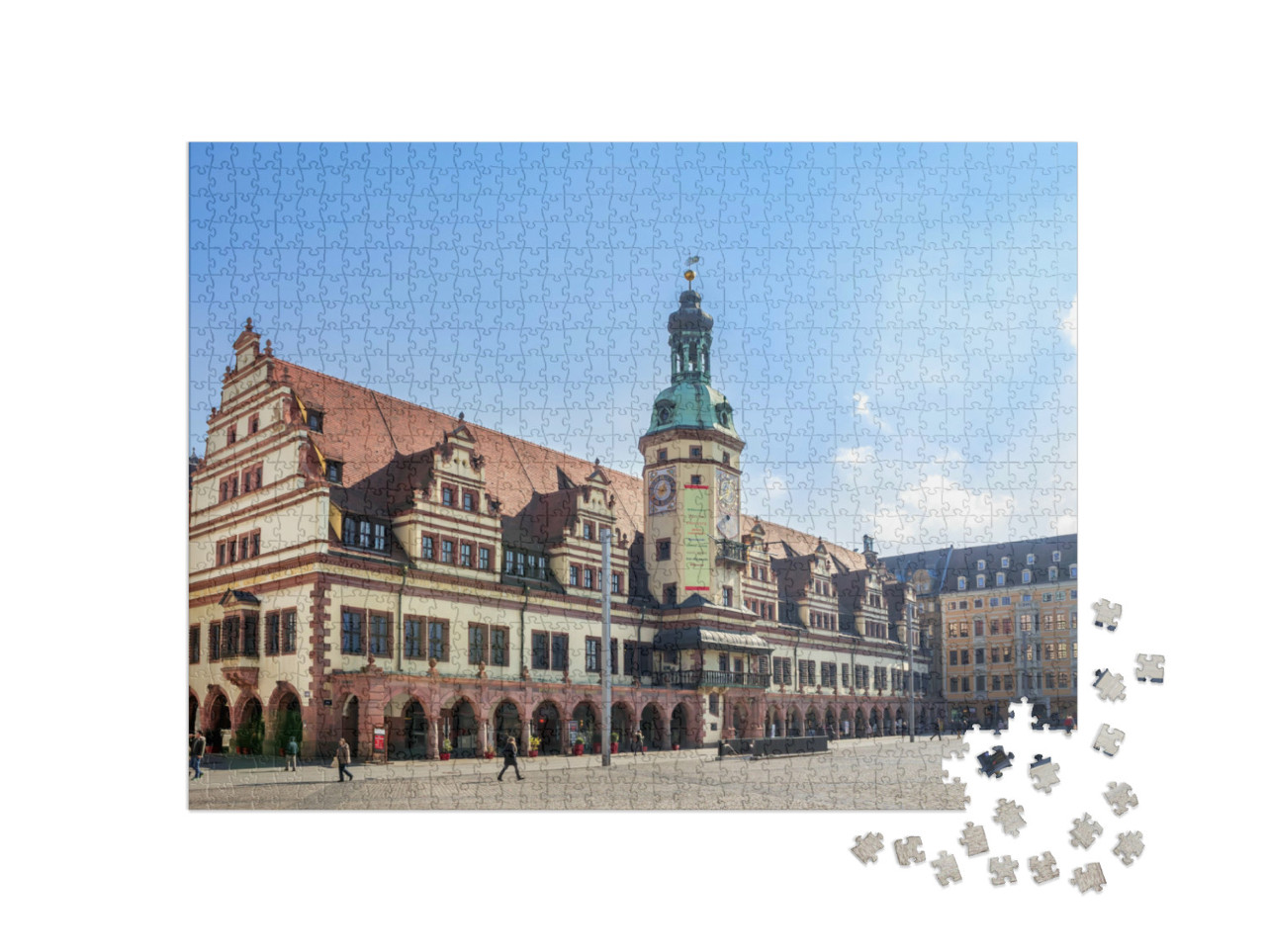 Puzzle 1000 Teile „Rathaus und Markt in Leipzig“